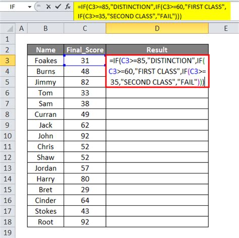 pass fail in excel formula|Multiple If Statements in Excel (Nested IFs, AND/OR) .